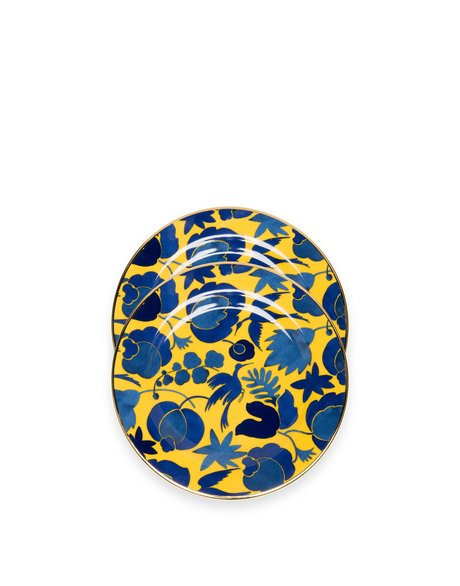Dessert Plate Set of 2 in Wildbird Giallo Blu Homeware La DoubleJ