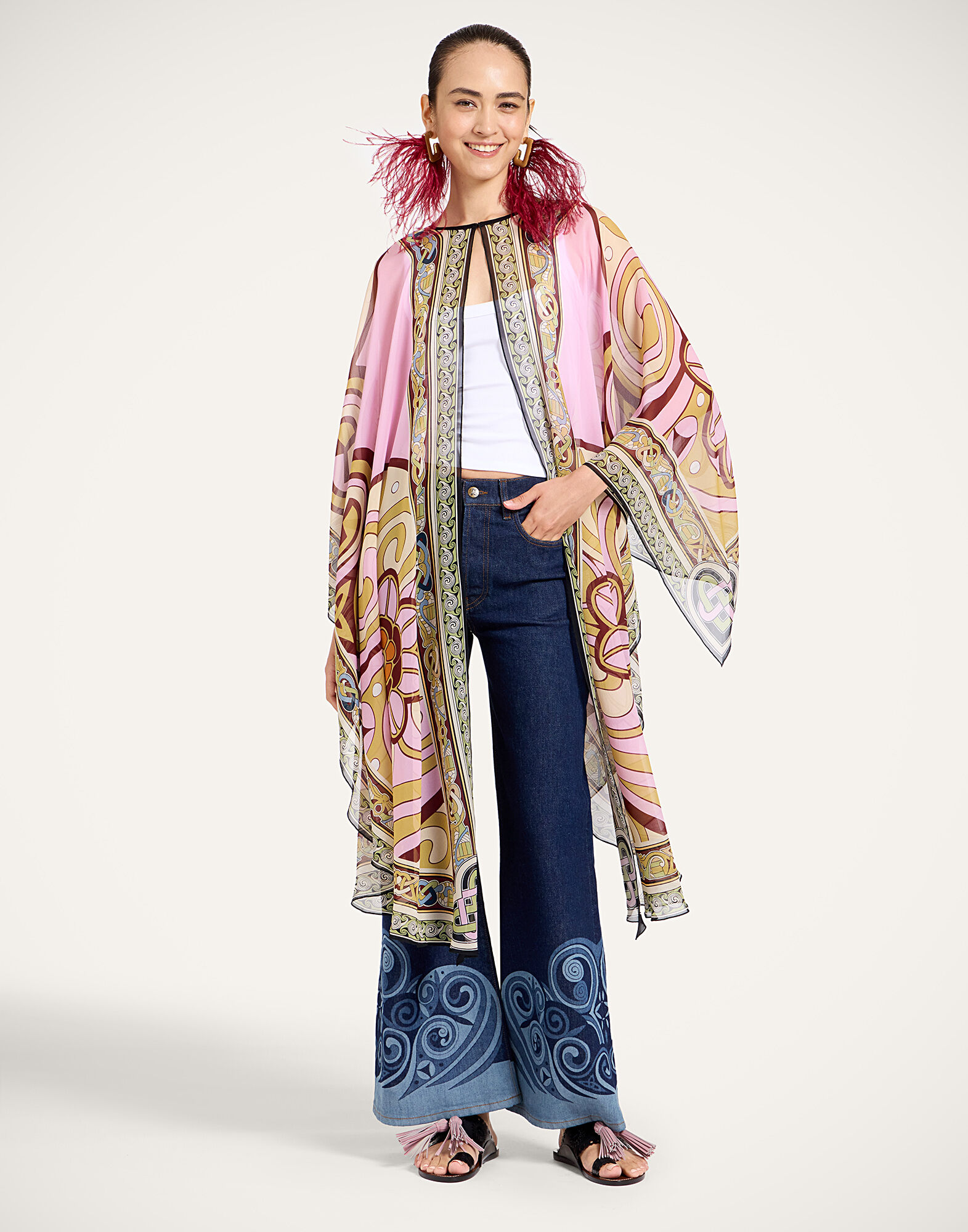 La DoubleJ Maria Cape Kells Plac&eacute;e Pink SCA0092SIL014KEL03PI01