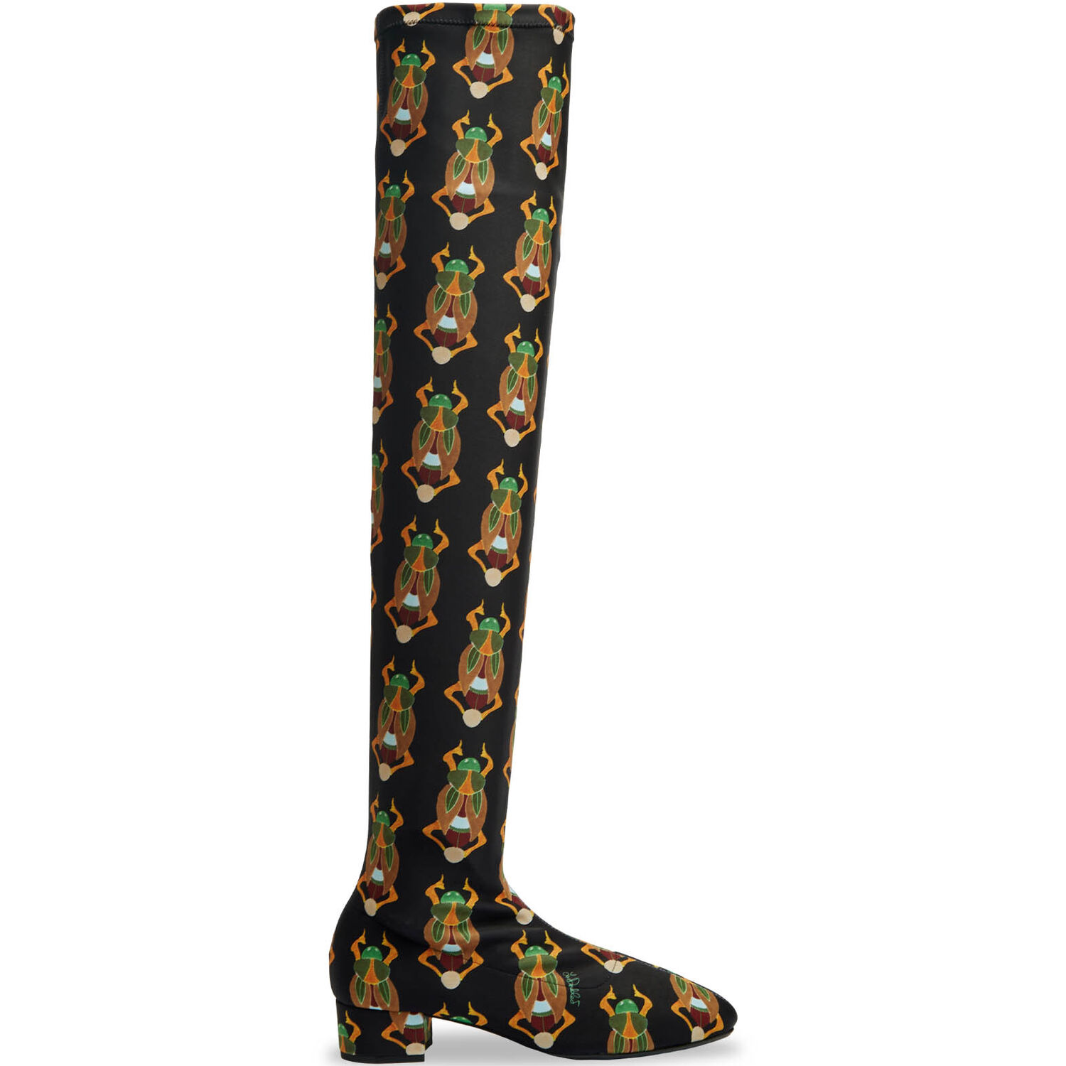 La Doublej Edie 40mm Scarab-jacquard Boots In Scarab Black