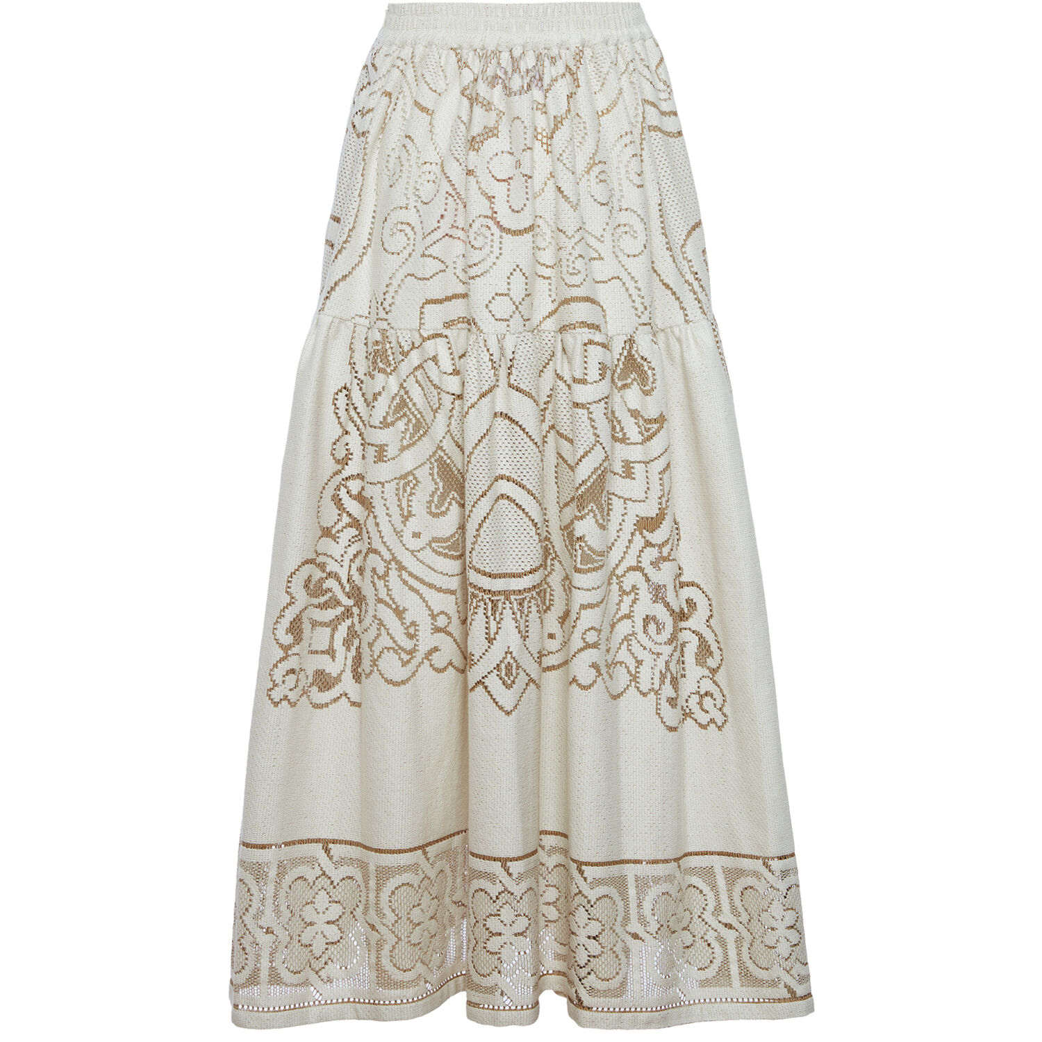 Shop La Doublej Lacey Oscar Skirt In Solid White Smoke