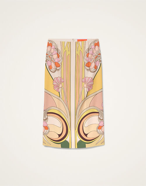 La DoubleJ Pencil Skirt Tulip Plac&eacute;e Pale Pink SKI0022VIS011TUL07PI02