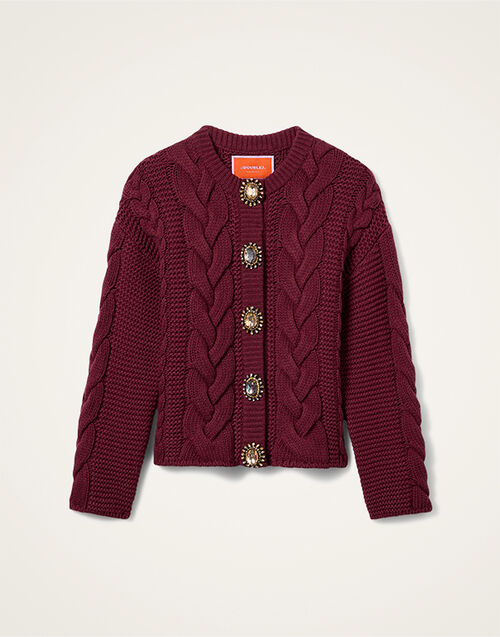 La DoubleJ Portrait Cardigan Solid Burgundy PUL0211KNI120VA271RE07