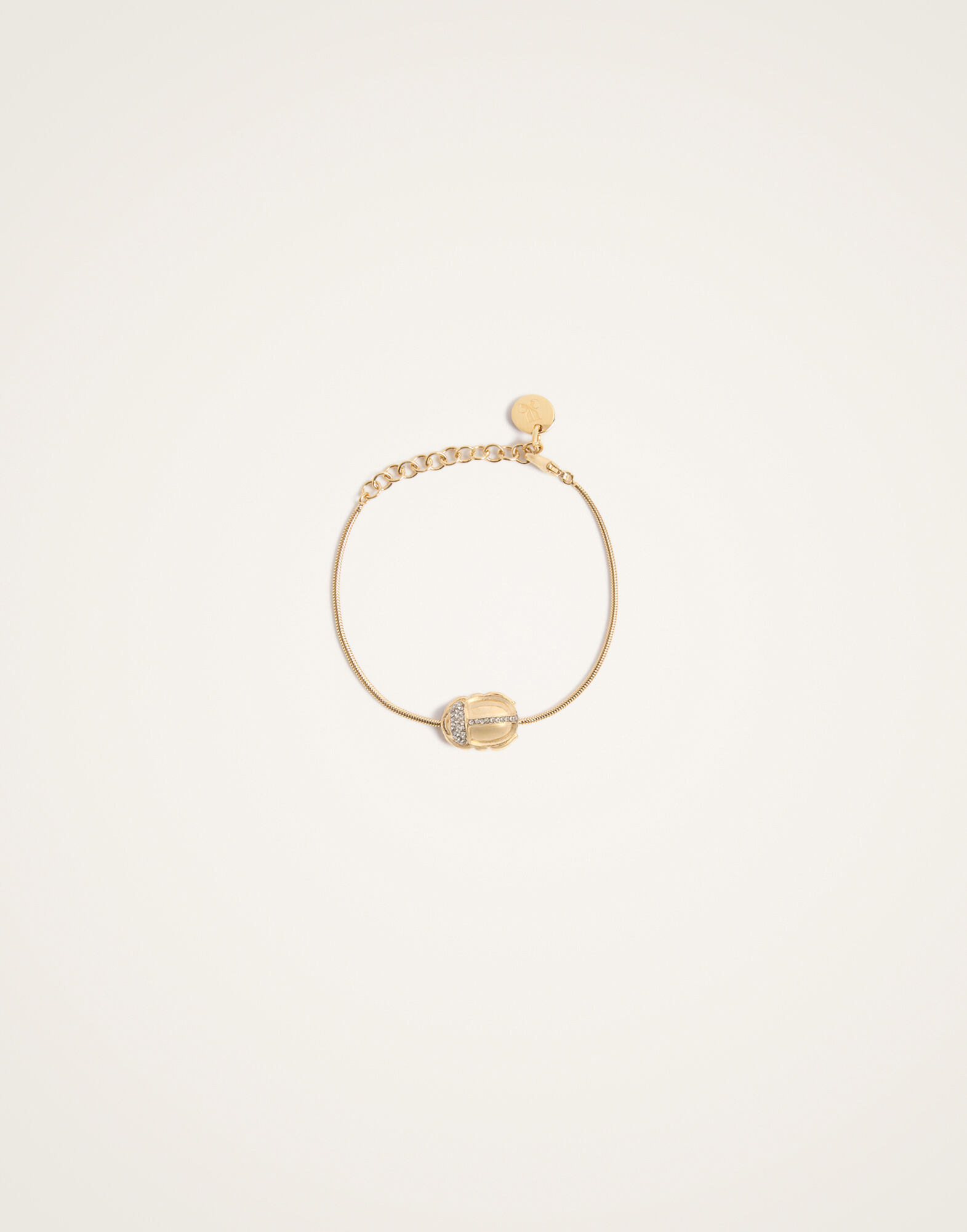 La DoubleJ Khepri Bracelet 24K Gold Plate & Rhinestone BAC0017BRA009SOLIDYE05