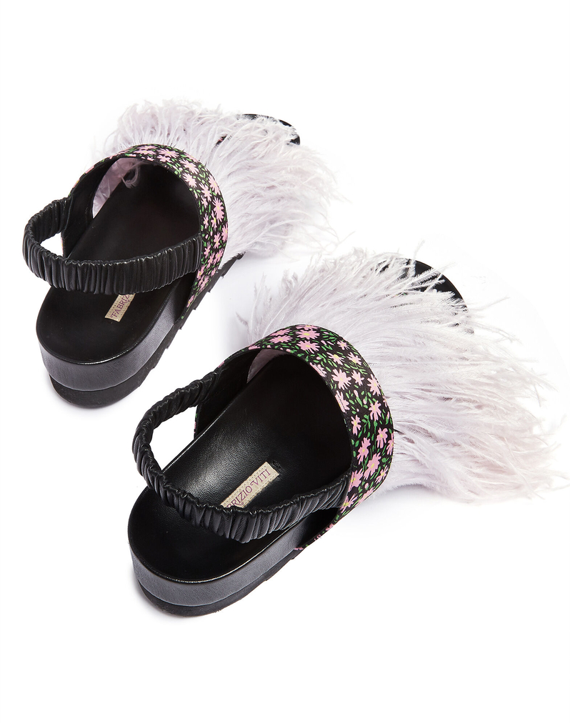 LaDoubleJ LDJ X Fabrizio Viti Feathered Berkley Sandal LaDoubleJ LDJ X Fabrizio Viti Feathered Berkley Sandal Daisy SHO0003RAS003DAI0001