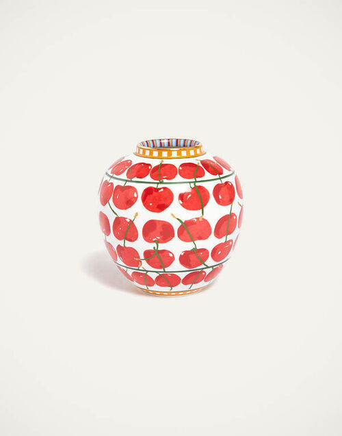 La DoubleJ Small Bubble Vase Cherries Ivory VAS0022CER001CHY05WH04