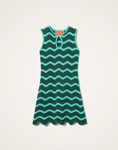 La DoubleJ Wavy Mini Dress Bicolor Mint & Dark Green DRE0502KNI203VA496GR11