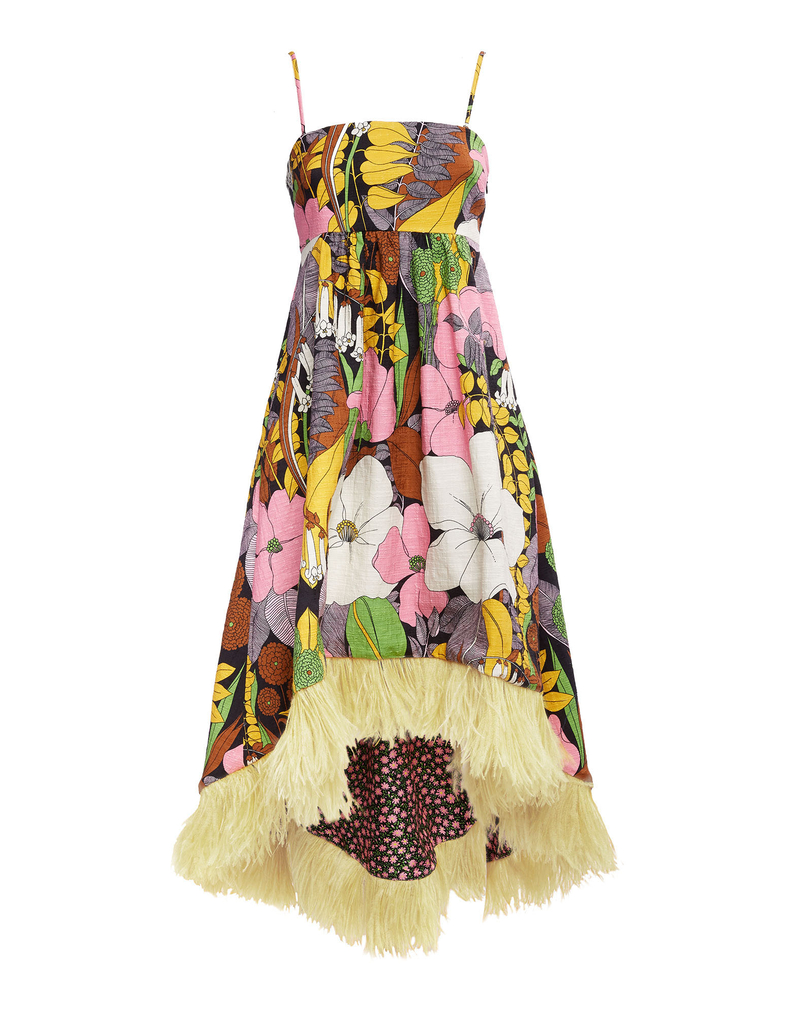 LaDoubleJ La Scala Dress (With Feathers) LaDoubleJ La Scala Dress (With Feathers) Big Flower DRE0160COT005BFL0001