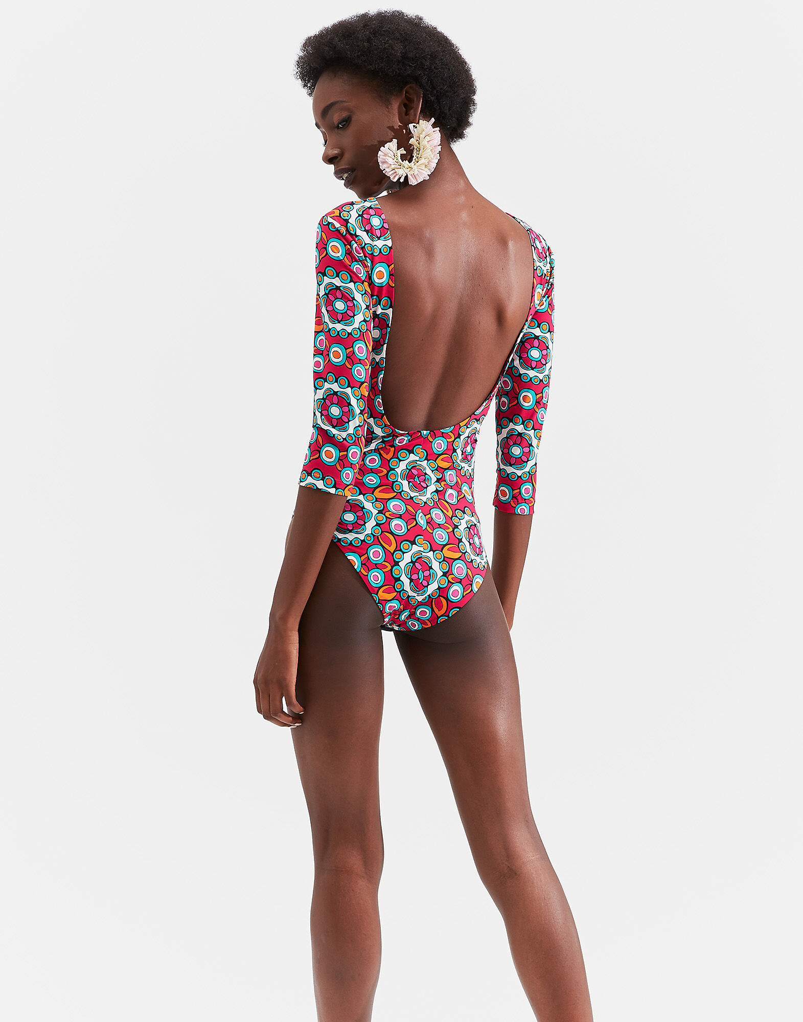 LaDoubleJ Bodysuit Top Kaleidoscope Fuxia TOP0031JER005KAL0004