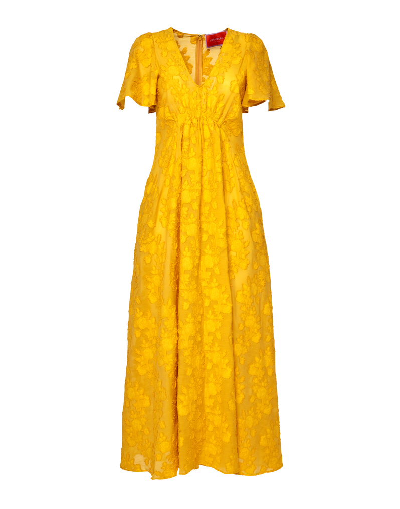 Proper Dress in Begonia Ocra for Women | La DoubleJ