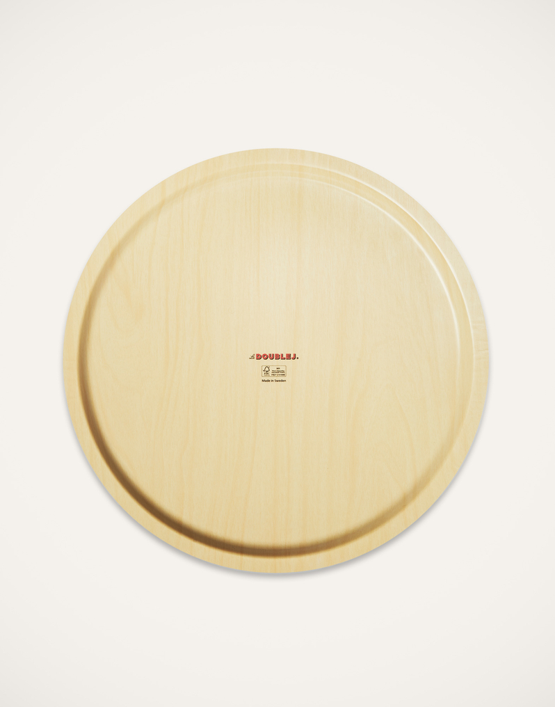 La DoubleJ Round Printed Tray La DoubleJ Round Printed Tray Feria Midnight TRA0002WOD001FER01BU04