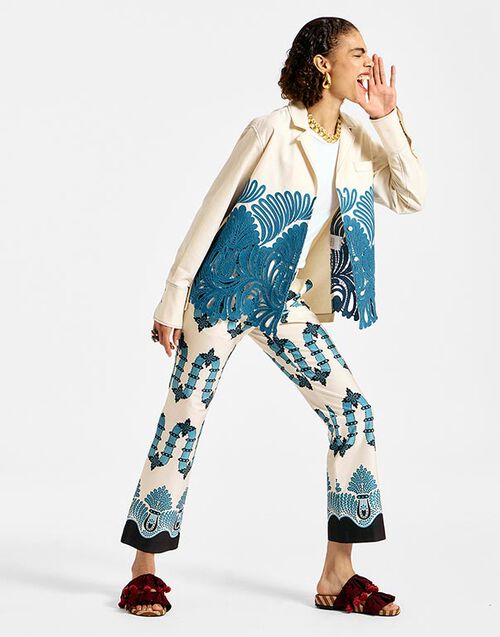 La DoubleJ 24/7 Pants Scirocco Plac&eacute;e Ivory TRO0069COT006SCI03WH04