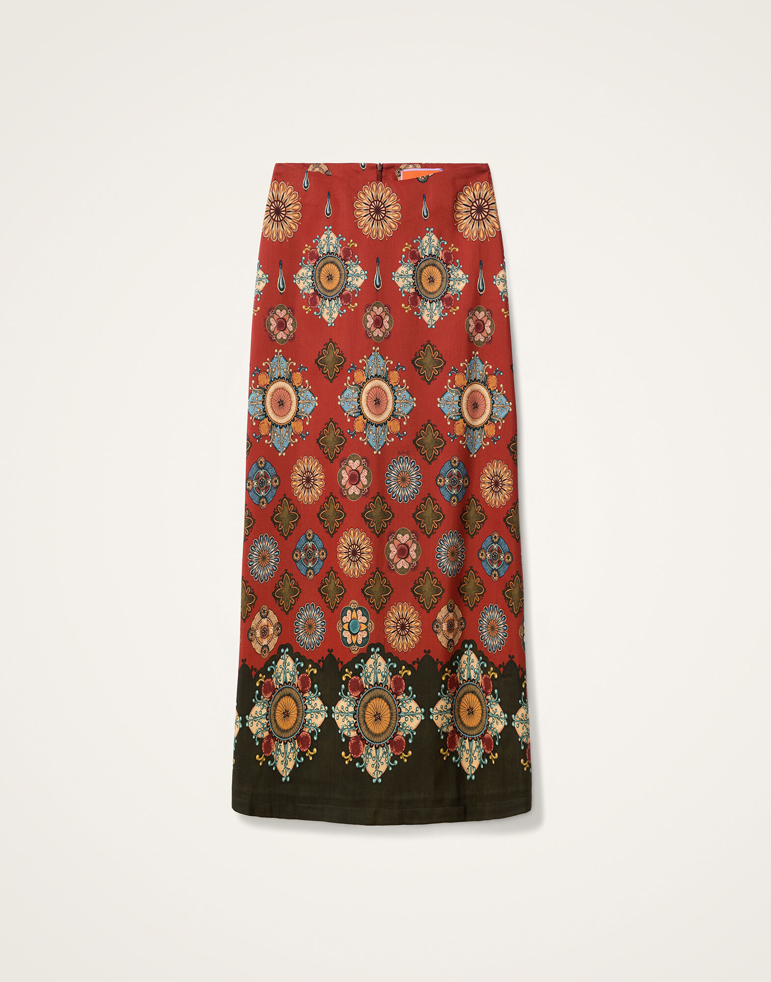 La DoubleJ A-Long Skirt Nucleus Plac&eacute;e Rust SKI0018CAD001NUC02OR04
