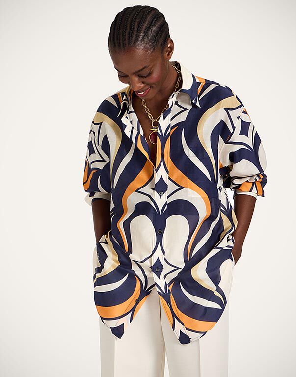 Women's Printed Shirts, Tops & Blouses | Silk & Cotton | La