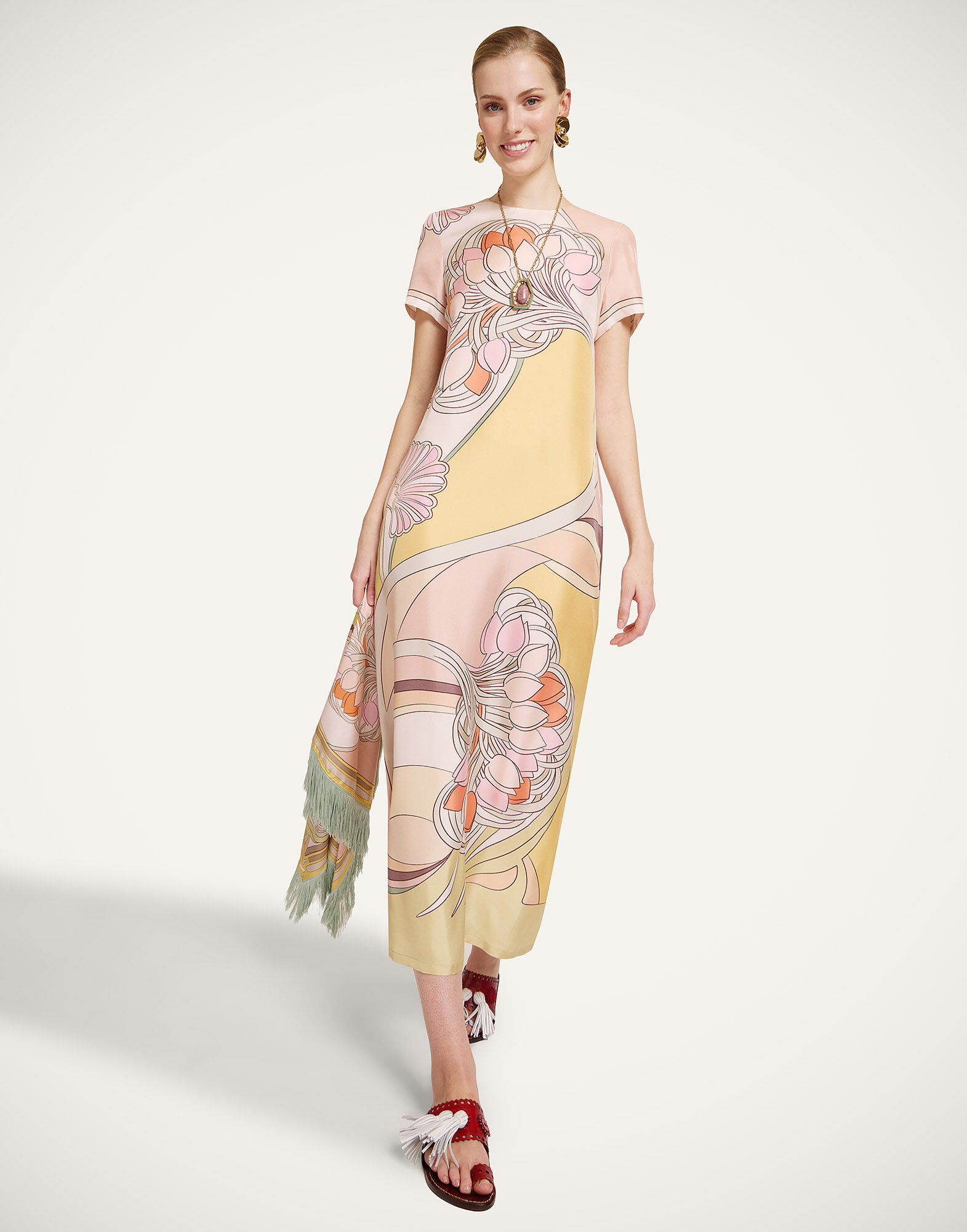 La DoubleJ Swing Dress Tulip Plac&eacute;e Pale Pink DRE0128SIL026TUL07PI02