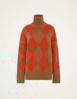 La DoubleJ Argyle Sweater La DoubleJ Argyle Sweater Camel/Orange PUL0091KNI064VAR0123