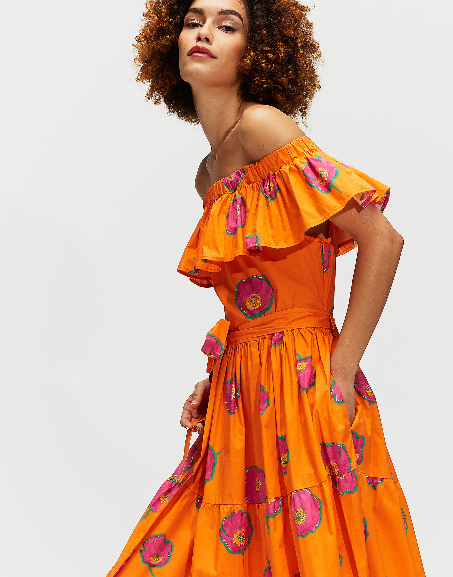 LaDoubleJ Yacht Dress Papaveri Arancio DRE0030COT001PAP0002