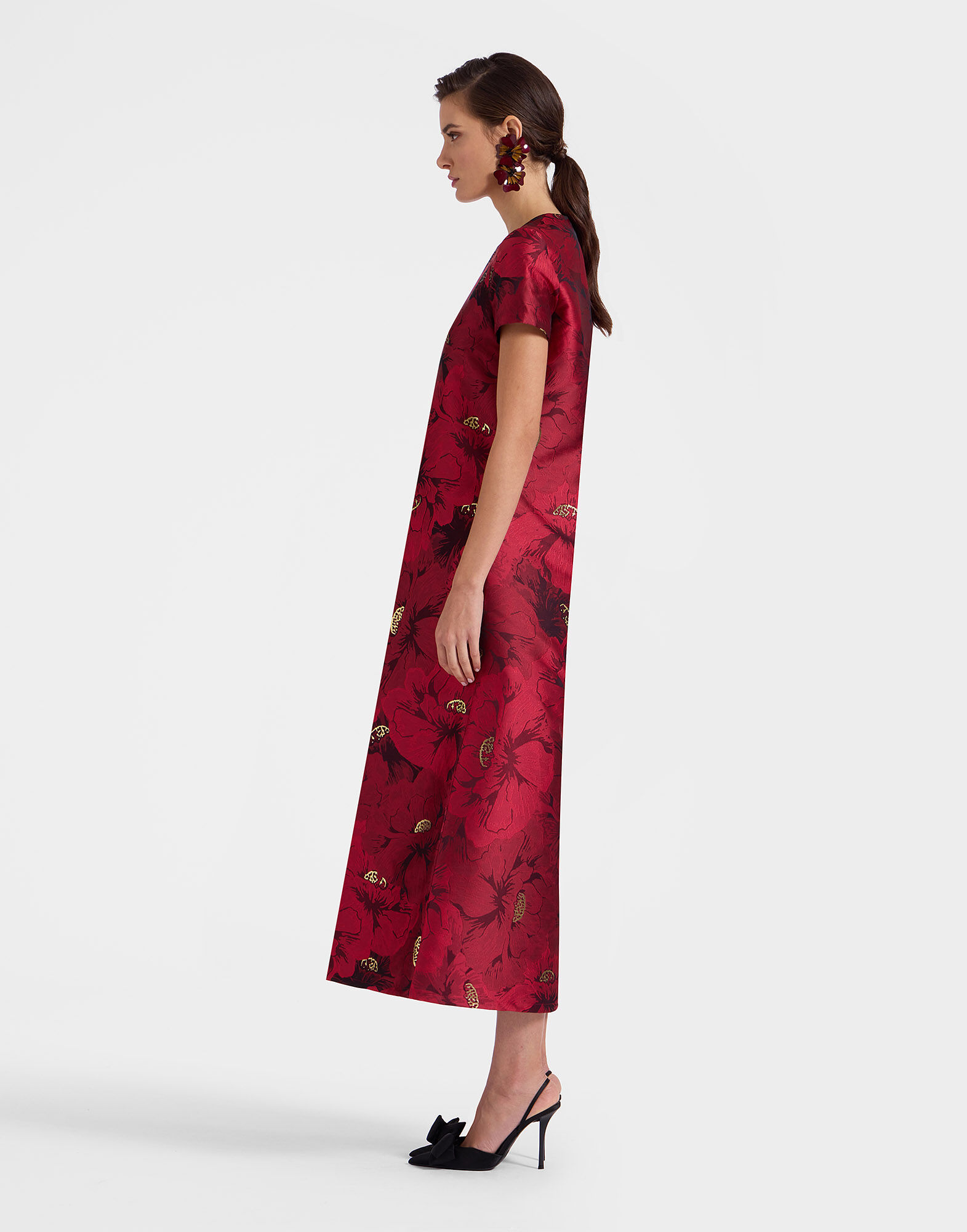 Swing Dress in Ruby Red for Women La DoubleJ