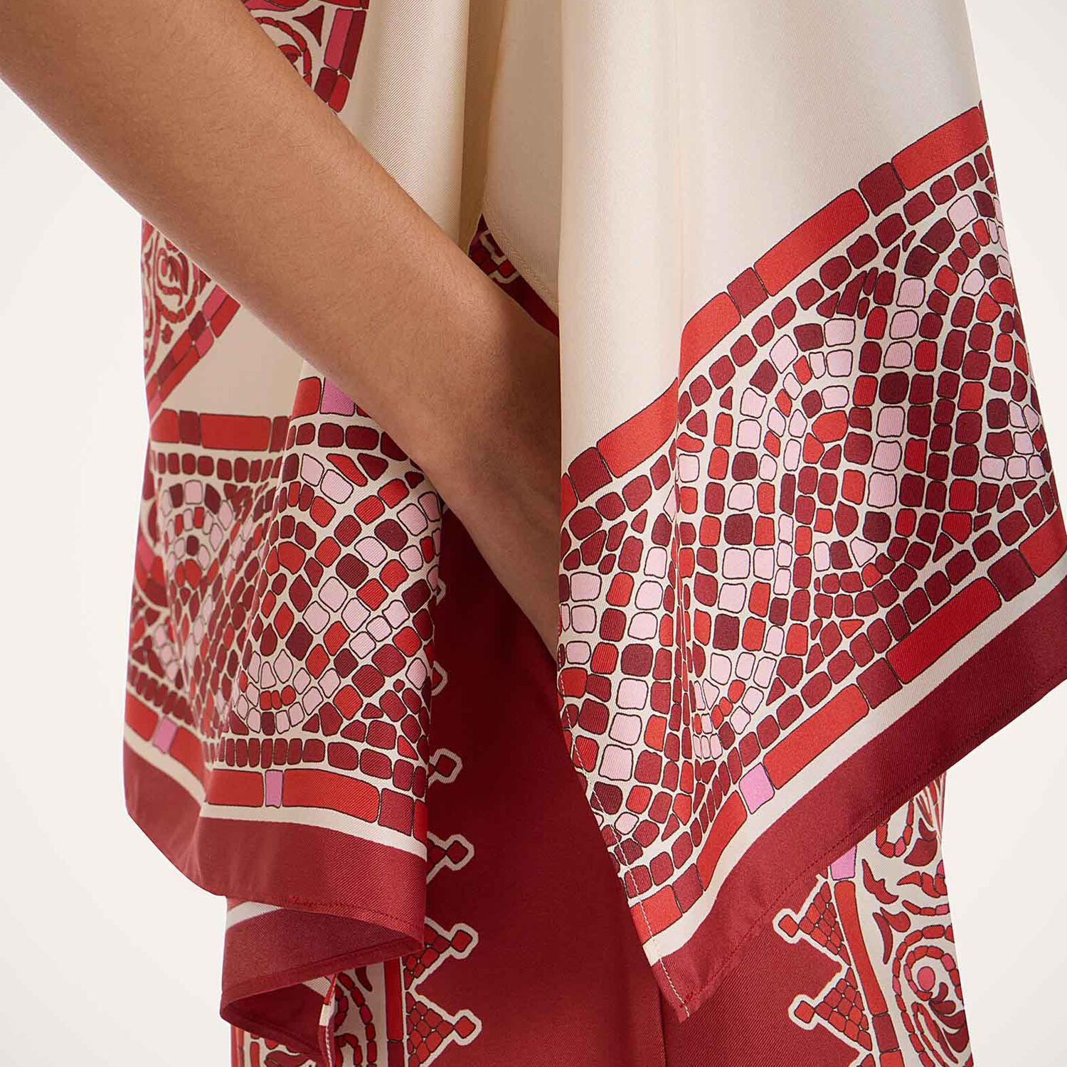 La Doublej Icon Palazzo Printed Silk-twill Wide-leg Pants In Red