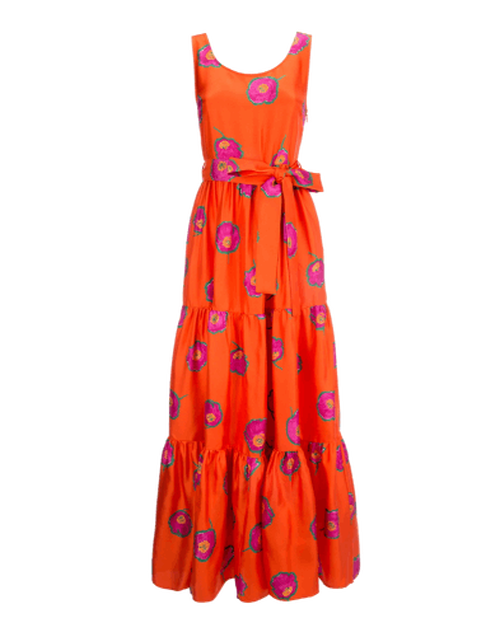 LaDoubleJ Pellicano Dinner Dress Papaveri Arancio DRE0034SIL001PAP0002