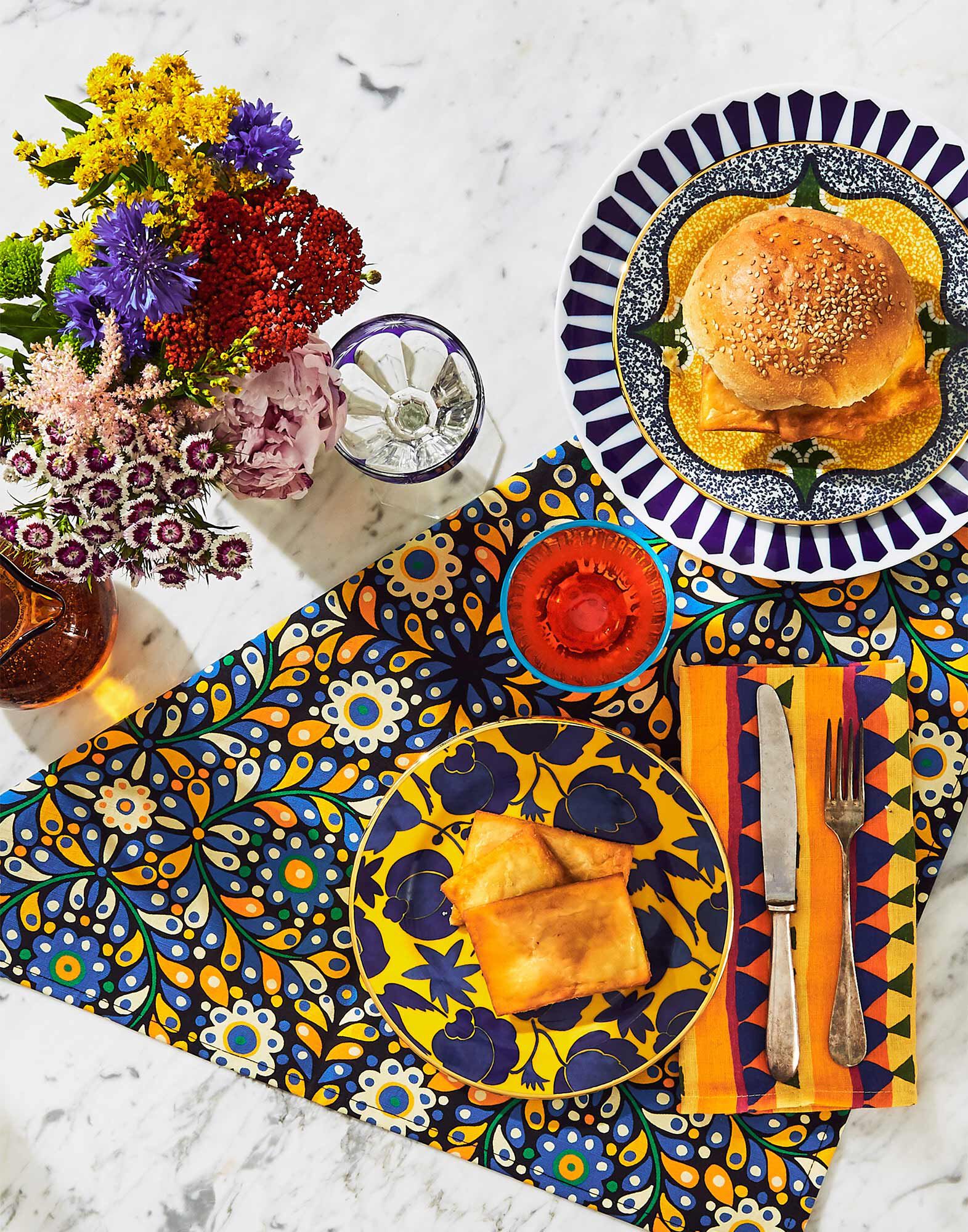 La DoubleJ Dessert Plate Set of 2 Wildbird Giallo/Blu DIS0023CER001CER0010