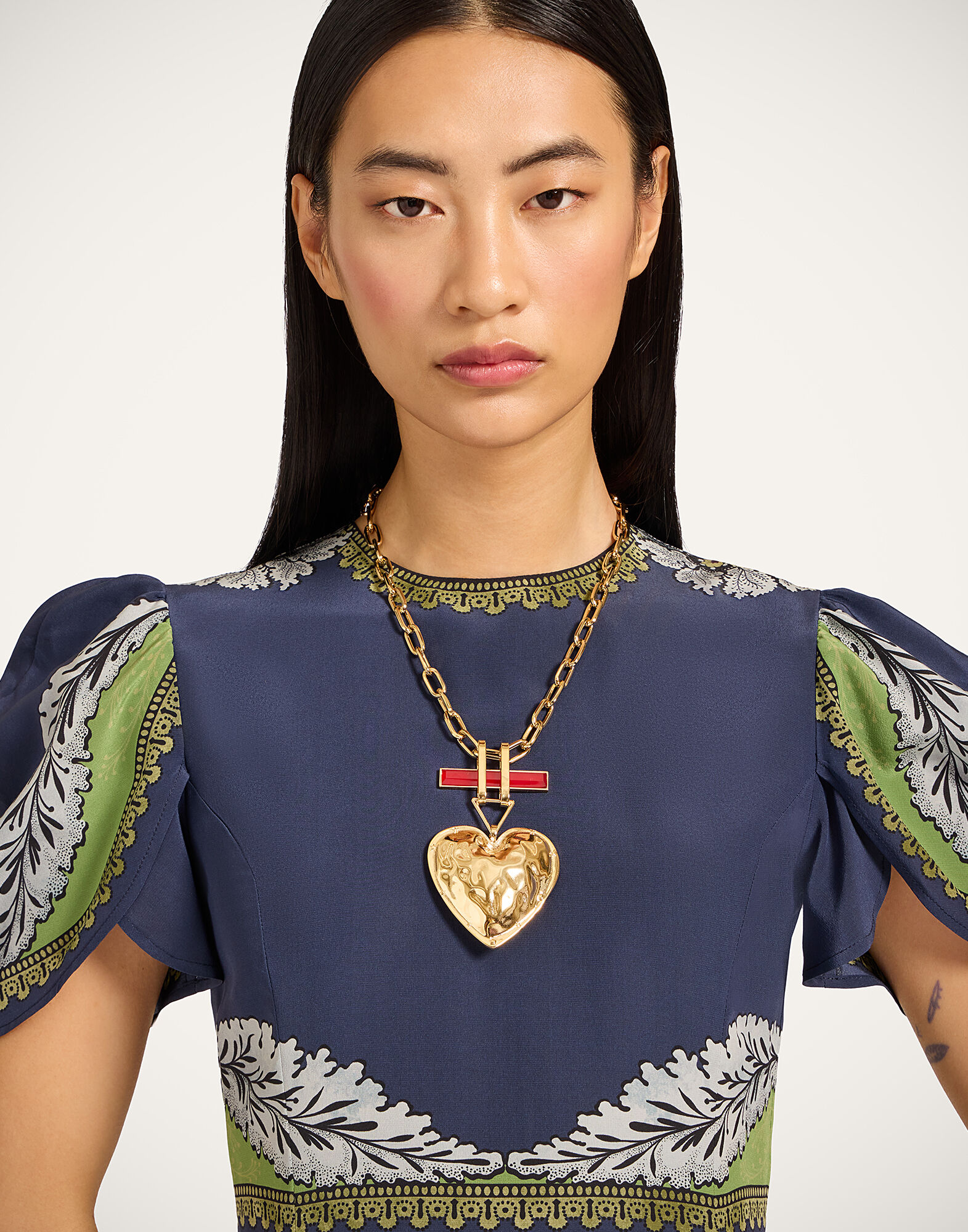 La DoubleJ Cherie Scarf Dress Bounty Plac&eacute;e Navy DRE0936CRE002BOU01BU06