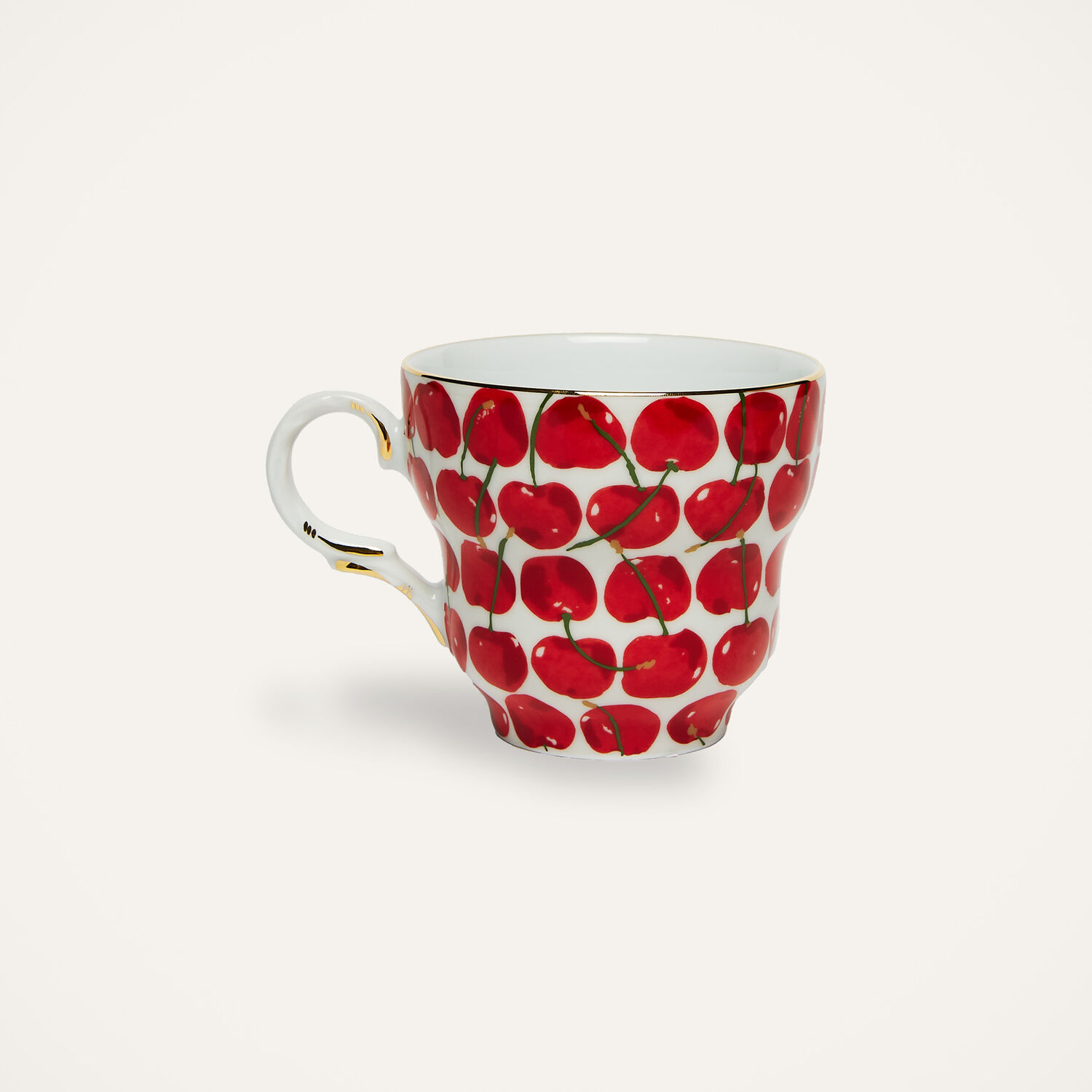 La Doublej Big Mama Cup And Saucer In Cherries Avorio