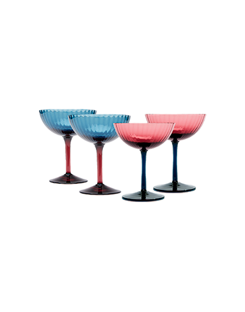 La DoubleJ Champagne Coupe Set of 4 Mixed GLA0013MUR001ASS0005