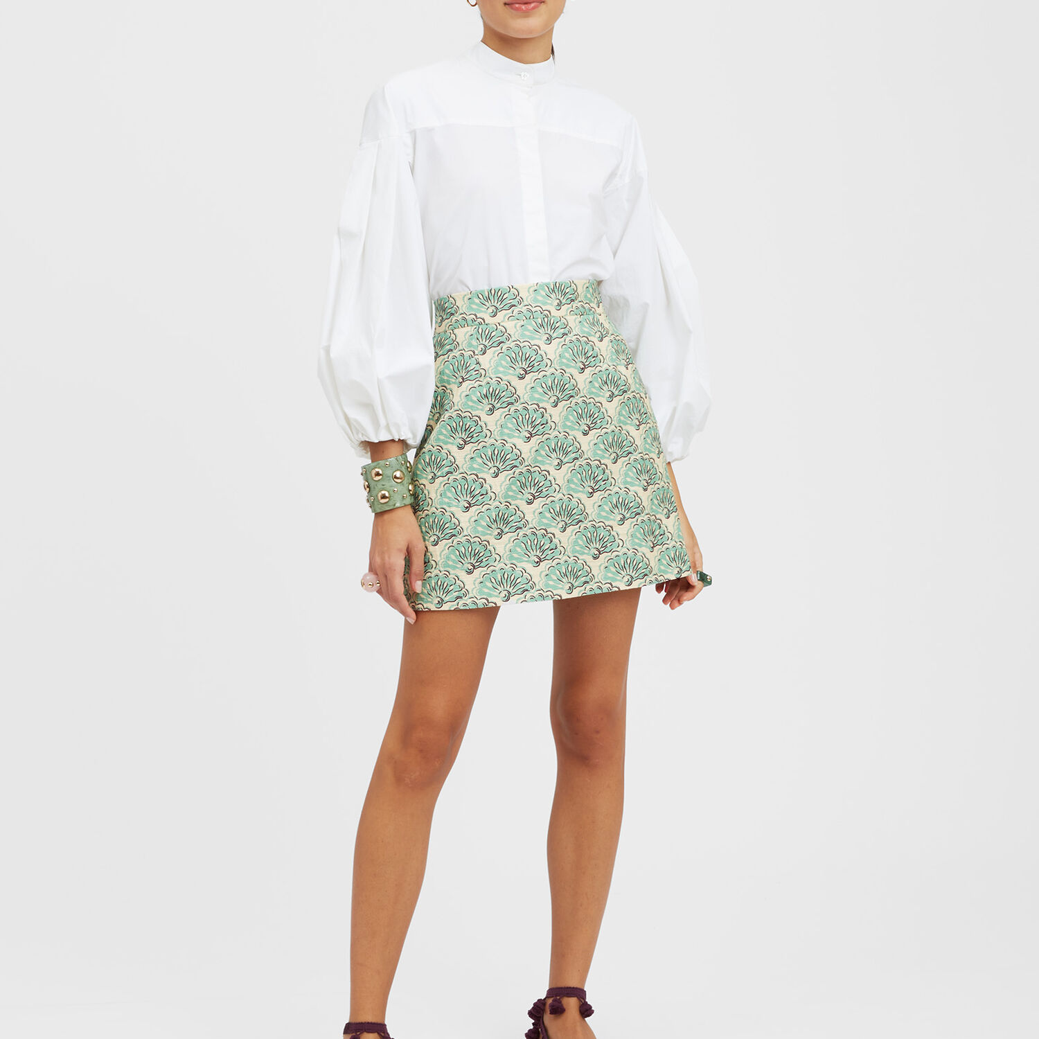 La Doublej Baia Mini Skirt In Fans Mint