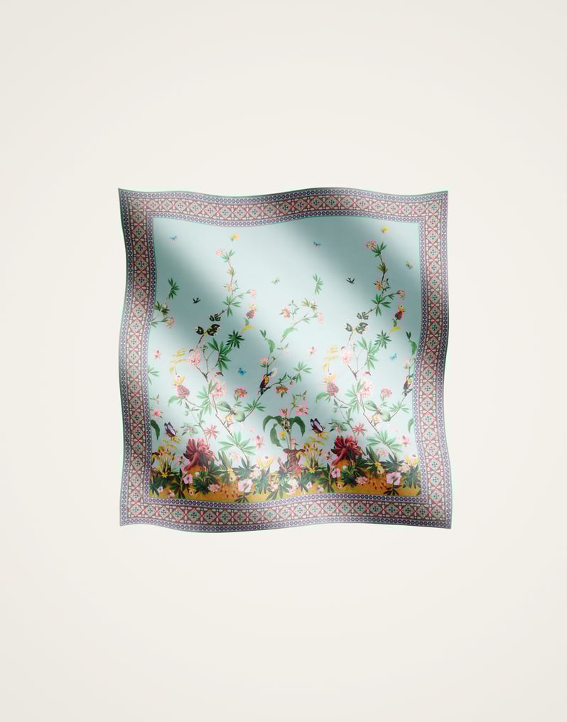 La DoubleJ Pareo La DoubleJ Pareo Zooflora Placée Light Blue SCA0051COT021ZOF06BU01