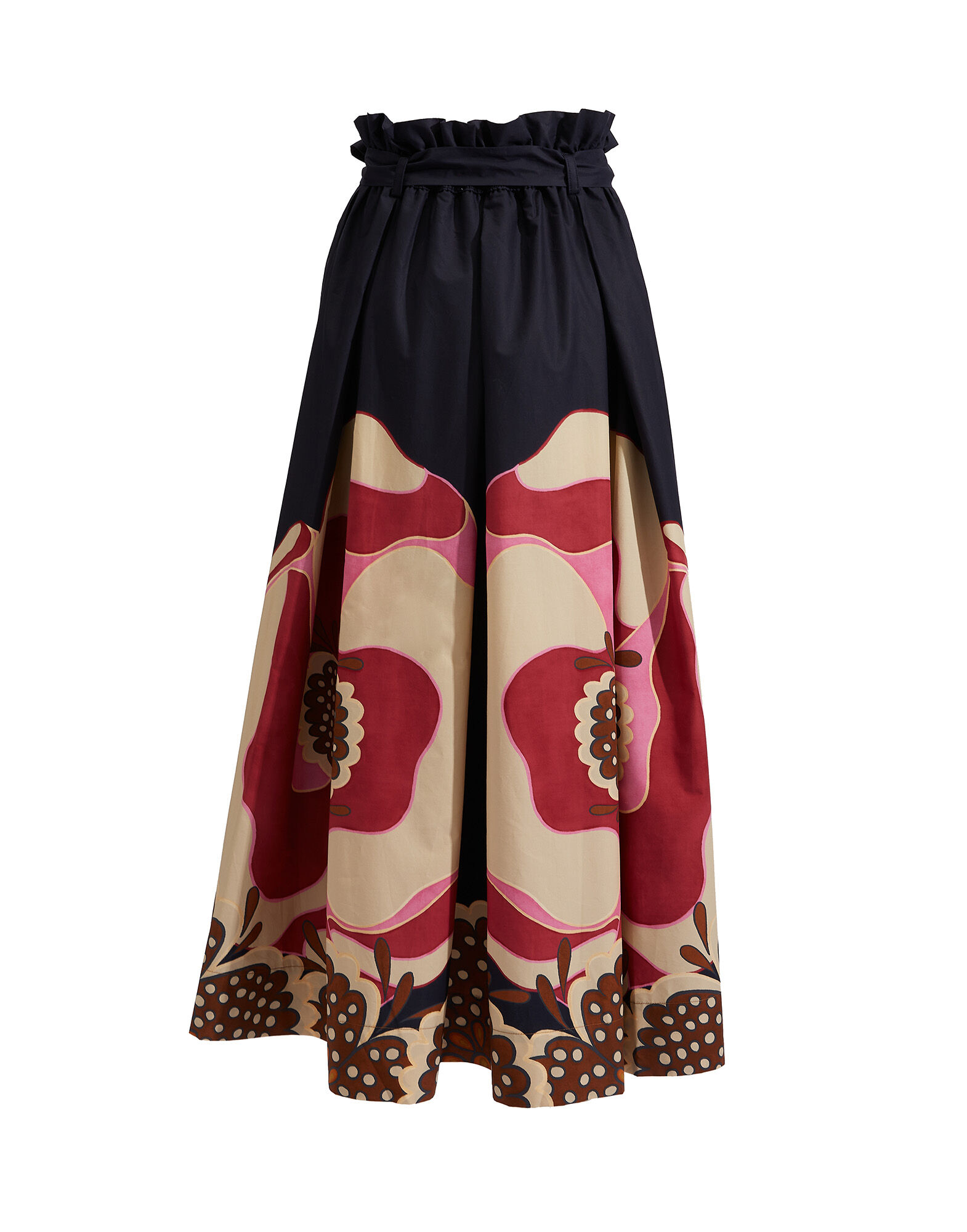 La DoubleJ Sardegna Skirt Poppies Fuxia Plac&eacute;e SKI0044COT015PPP0004