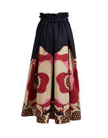 La DoubleJ Sardegna Skirt Poppies Fuxia Plac&eacute;e SKI0044COT015PPP0004