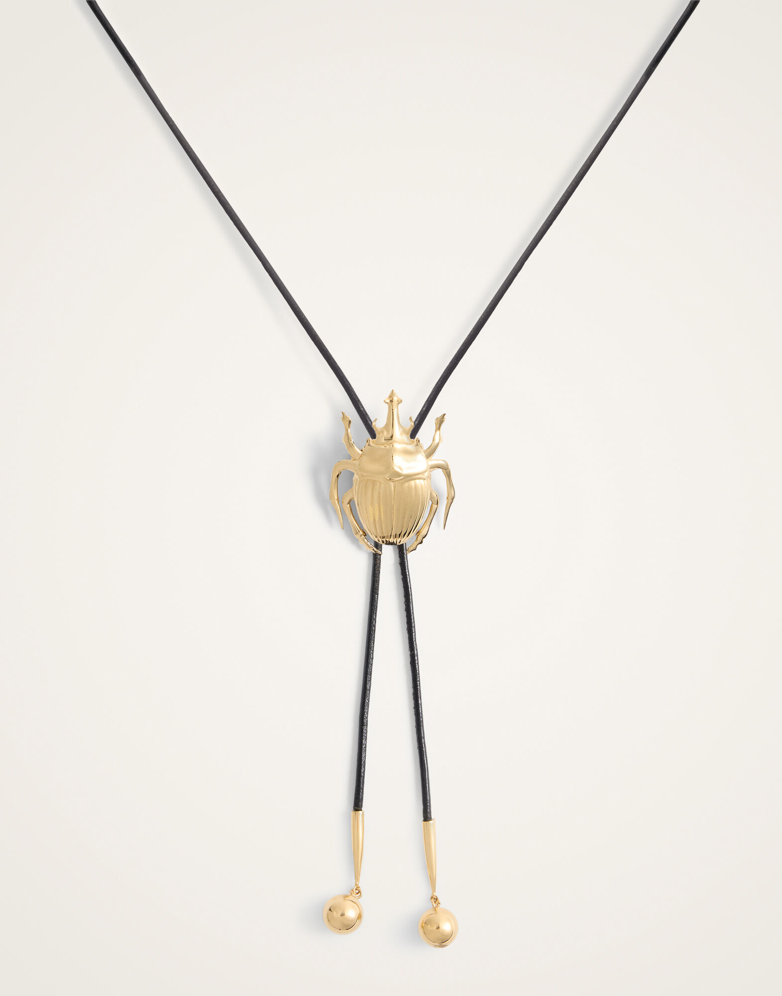 La DoubleJ Scarab Cow Tie 24K Gold Plate NEC0041BRA003SOLIDYE05