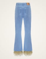 La DoubleJ Fancy Crop Jeans (With Feathers) La DoubleJ Fancy Crop Jeans (With Feathers) Light Blue TRO0097DEN001SOLIDBU01