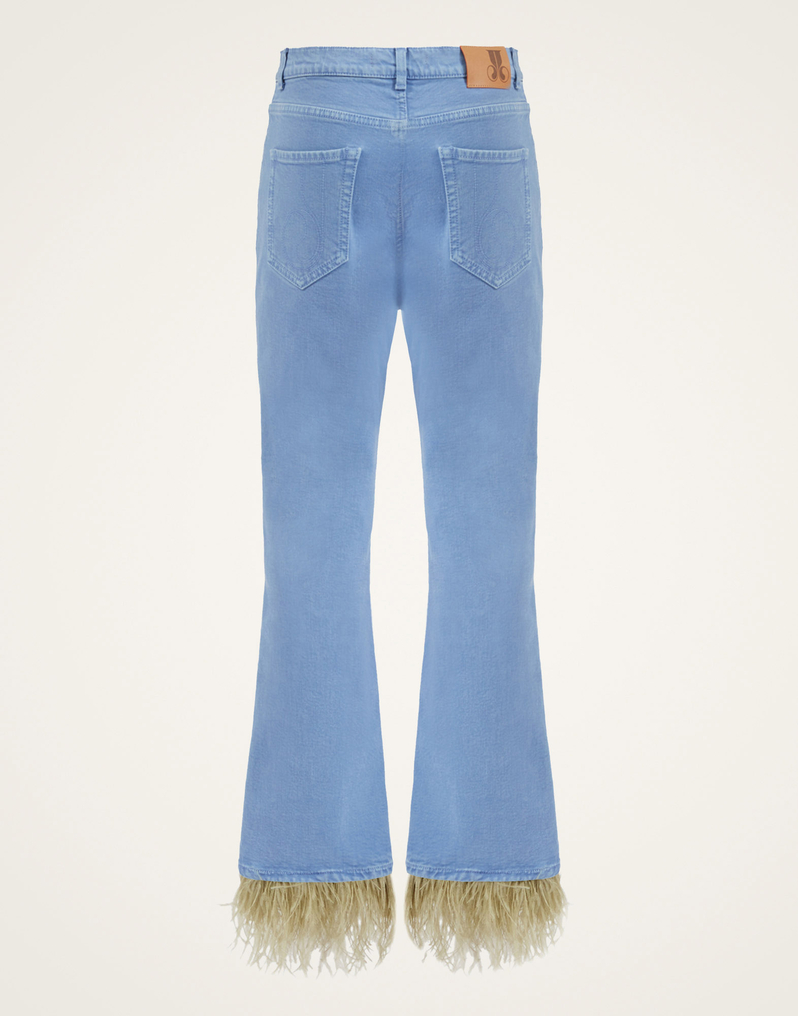 La DoubleJ Fancy Crop Jeans (With Feathers) La DoubleJ Fancy Crop Jeans (With Feathers) Light Blue TRO0097DEN001SOLIDBU01