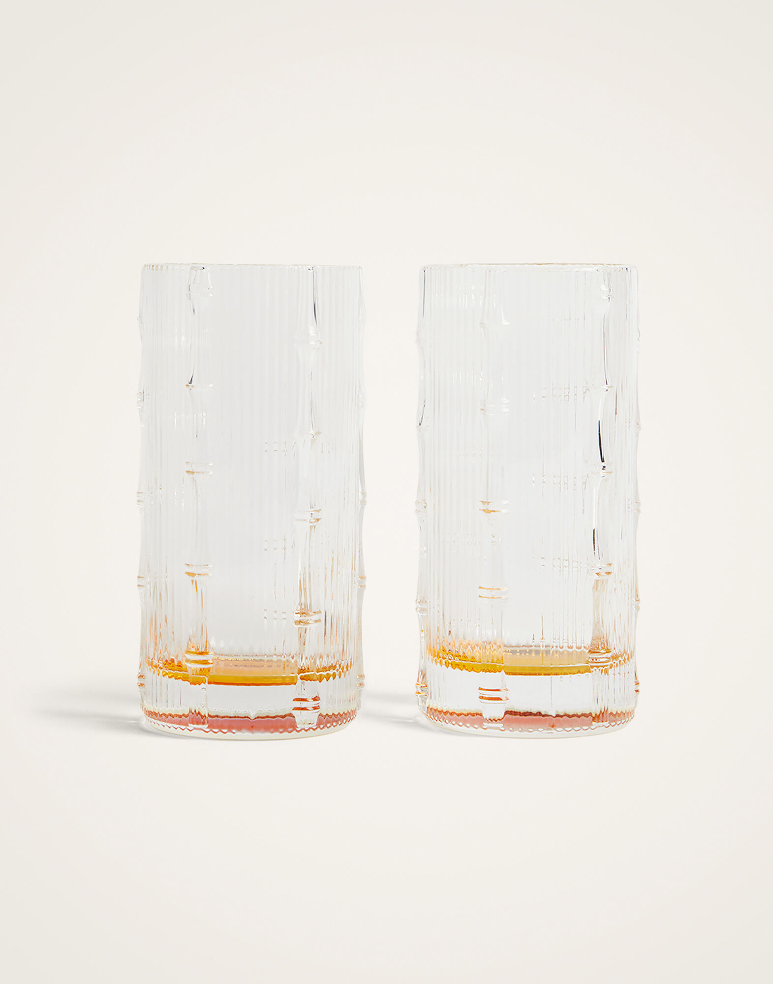 La DoubleJ Bamboo Highball Set Of 2 Solid Amber GLA0053GLS002SOLIDYE10