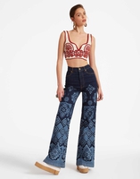 La DoubleJ Baia Crop Top La DoubleJ Baia Crop Top Medallion Placée Cream TOP0094COT037MED01WH03