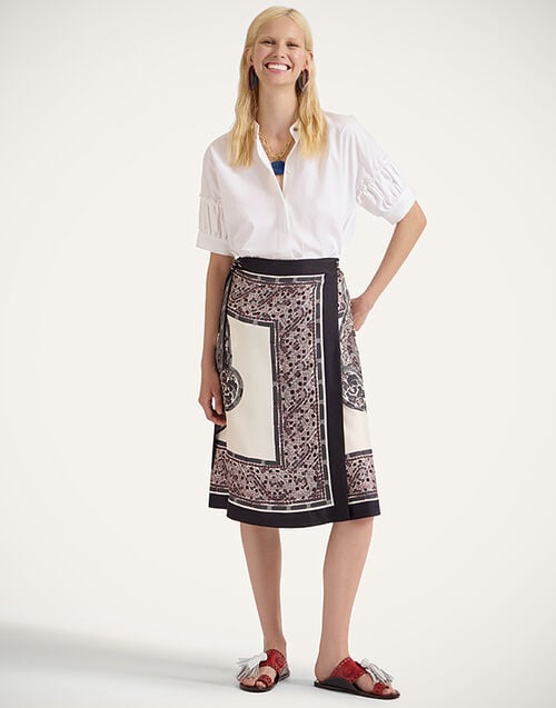 La DoubleJ Pareo Midi Skirt La DoubleJ Pareo Midi Skirt Cobra Placée Grey SKI0142SIL006COB01GY02