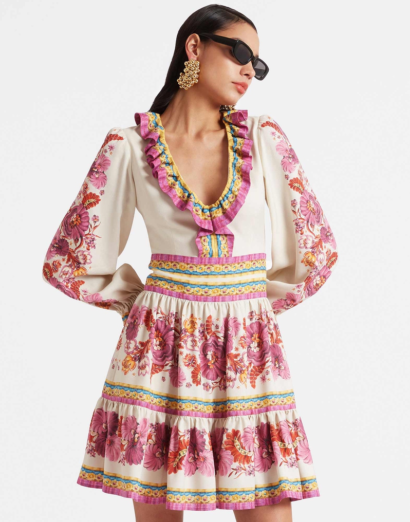 La DoubleJ Reina Mini Dress La DoubleJ Reina Mini Dress Zodiac Placée Multicolor DRE0699VIS017ZOD01MU01