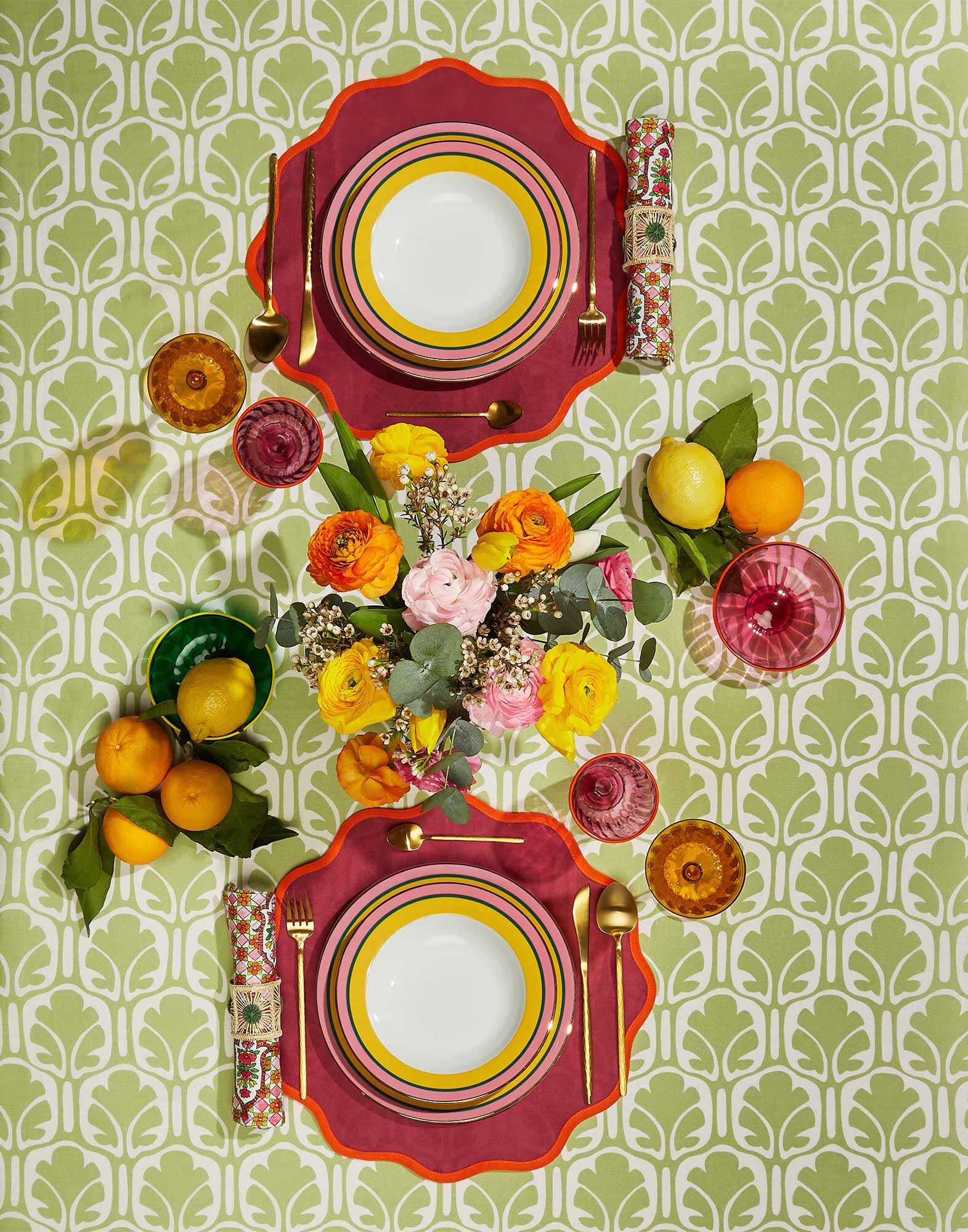 La DoubleJ Dinner Plates Set Of 2 Rainbow Yellow DIN0002CER001RAI01YE02