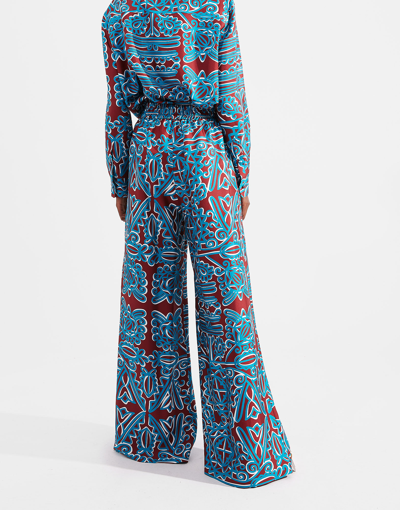 LaDoubleJ Palazzo Pants Parnaveg Turchese TRO0003SIL001PRN0003