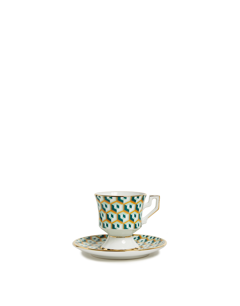La DoubleJ Espresso Cup & Saucer Set of 2 La DoubleJ Espresso Cup & Saucer Set of 2 Cubi Verde DIS0007CER001CUB0007