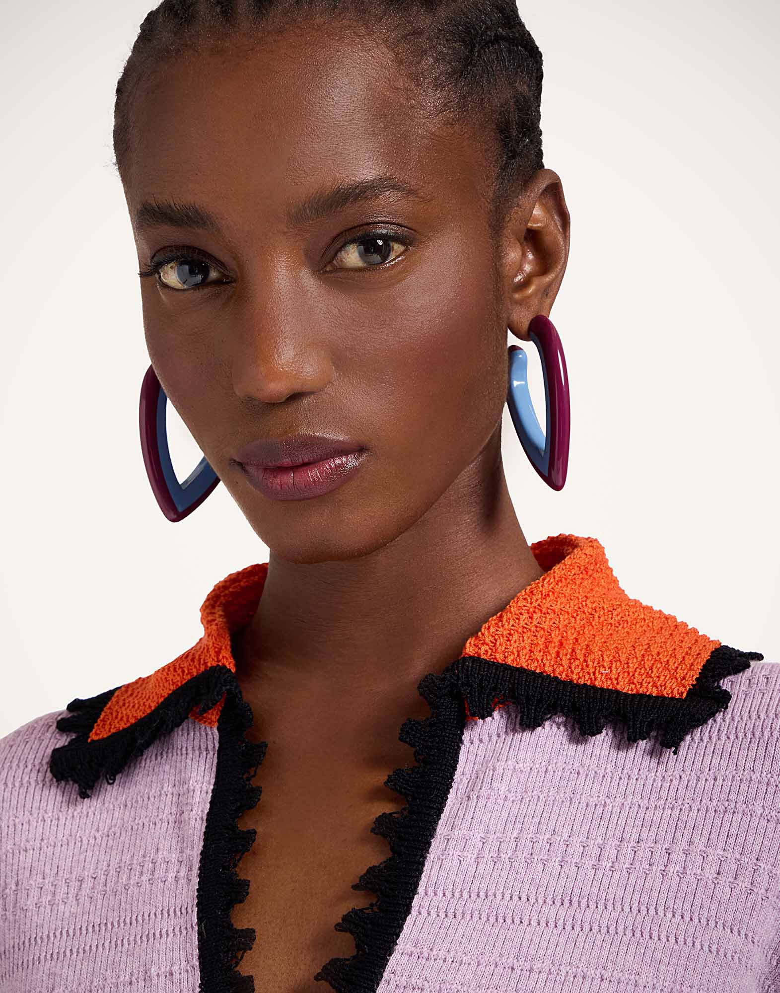 Picket Polo Top in Solid Lilac for Women | La DoubleJ