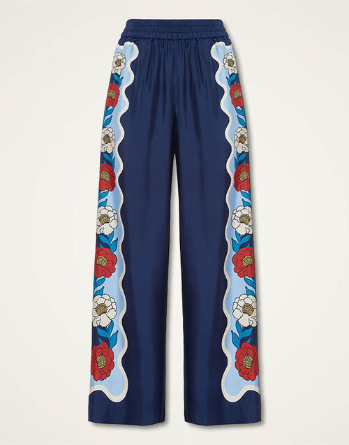 La DoubleJ Palazzo Pants Whitsun Plac&eacute;e Blue TRO0026SIL006FSK03BU03