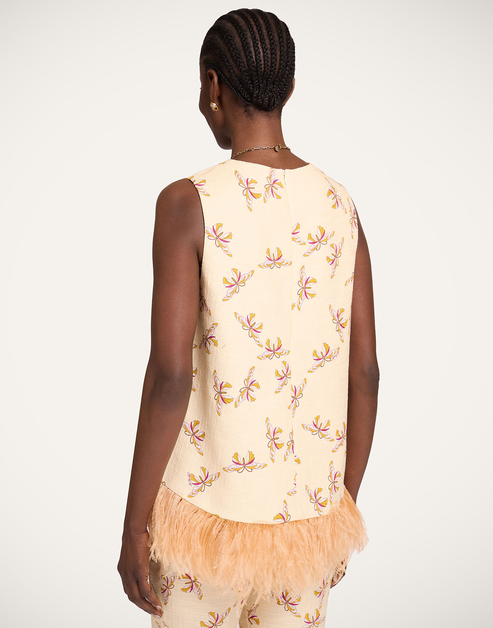 La DoubleJ La Scala Top Farfalla Buttercream TOP0013COT005FAR08WH09