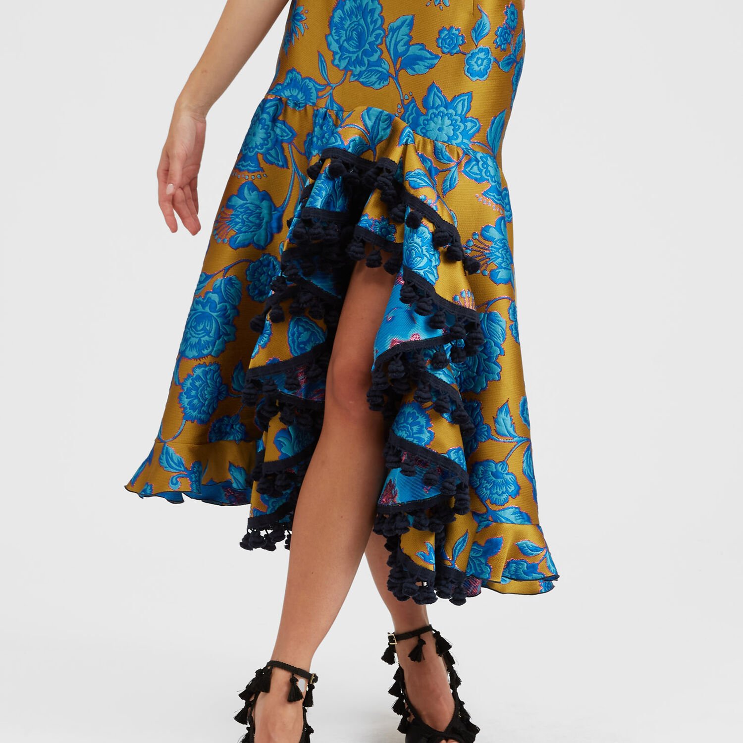 Shop La Doublej Feria Skirt In Hottie Turquoise