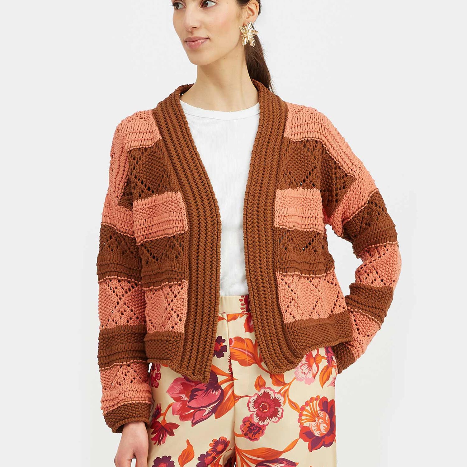 La Doublej Summer Knitted Cardigan In Solid Pink