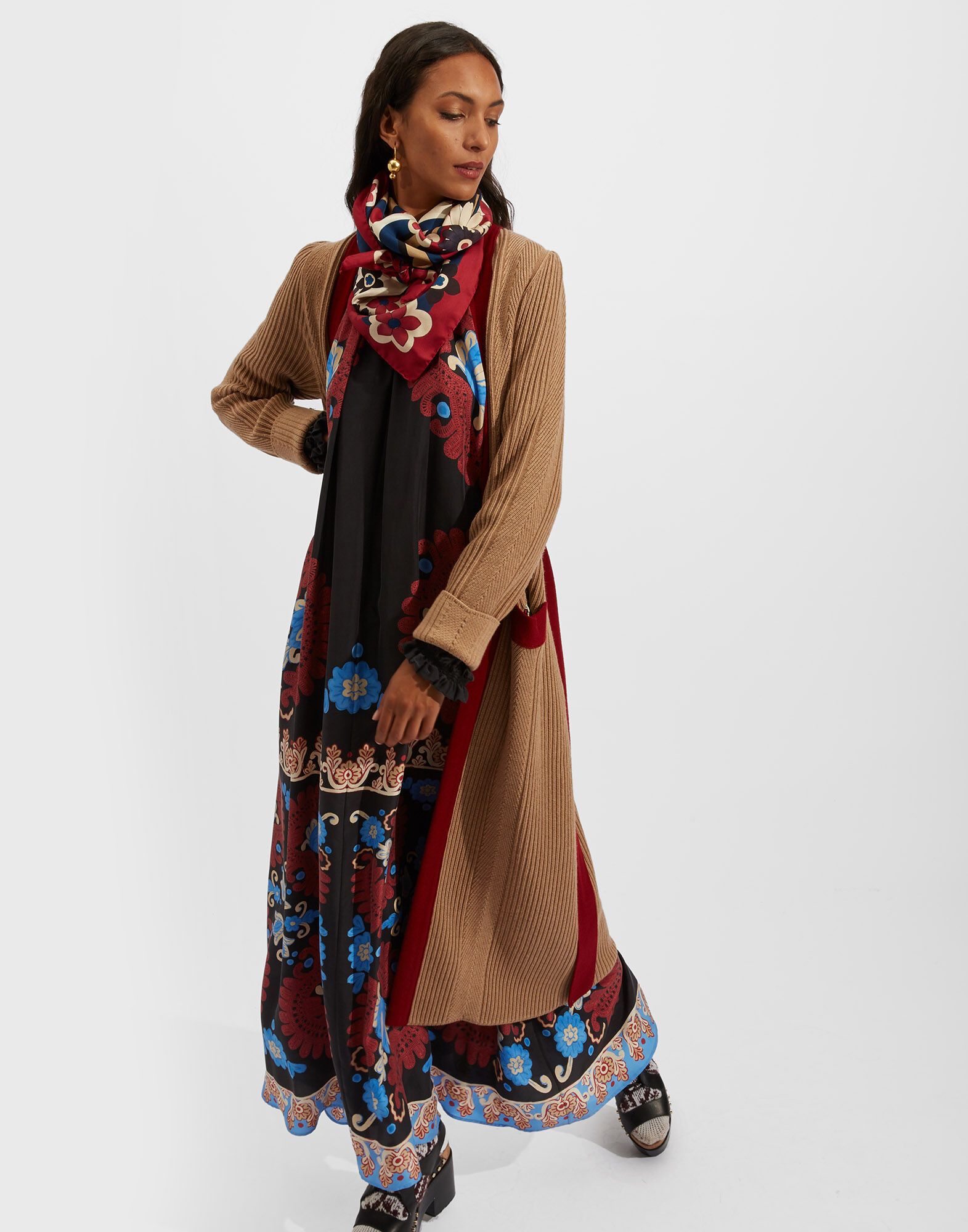 La DoubleJ Cerere Dress Folky Hearts Black Plac&eacute;e DRE0399SIL009FLH0005