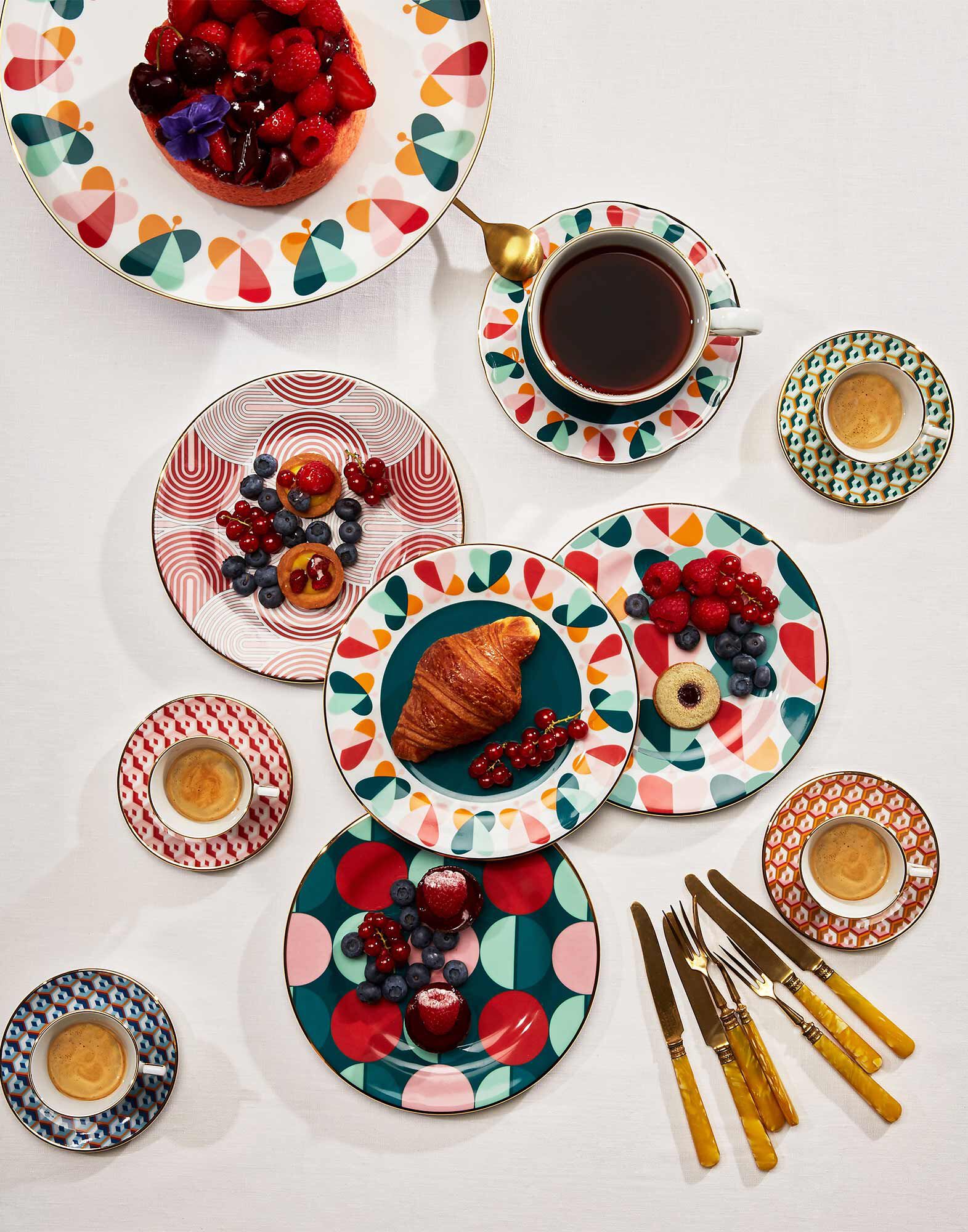 Dessert Plates Set Of 6 in Slinky Mix Homeware La DoubleJ