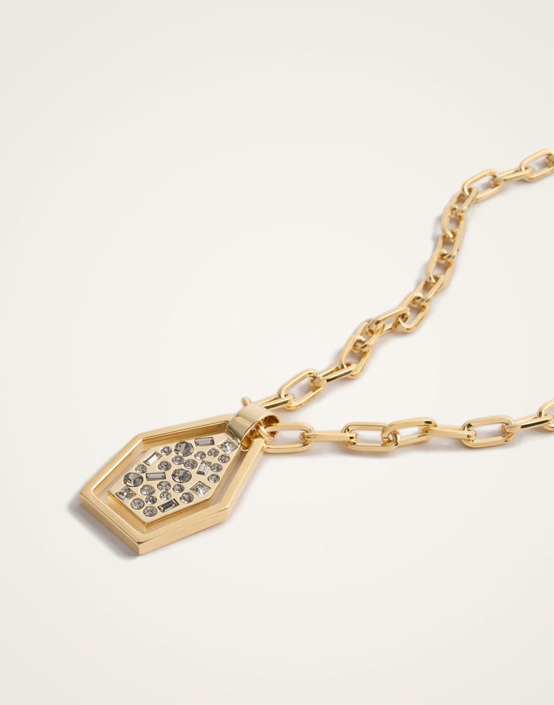 La DoubleJ Sparkly Swinging Portal Necklace La DoubleJ Sparkly Swinging Portal Necklace 24K Gold Plate & Swarovski Crystals NEC0042BRA007SOLIDYE05