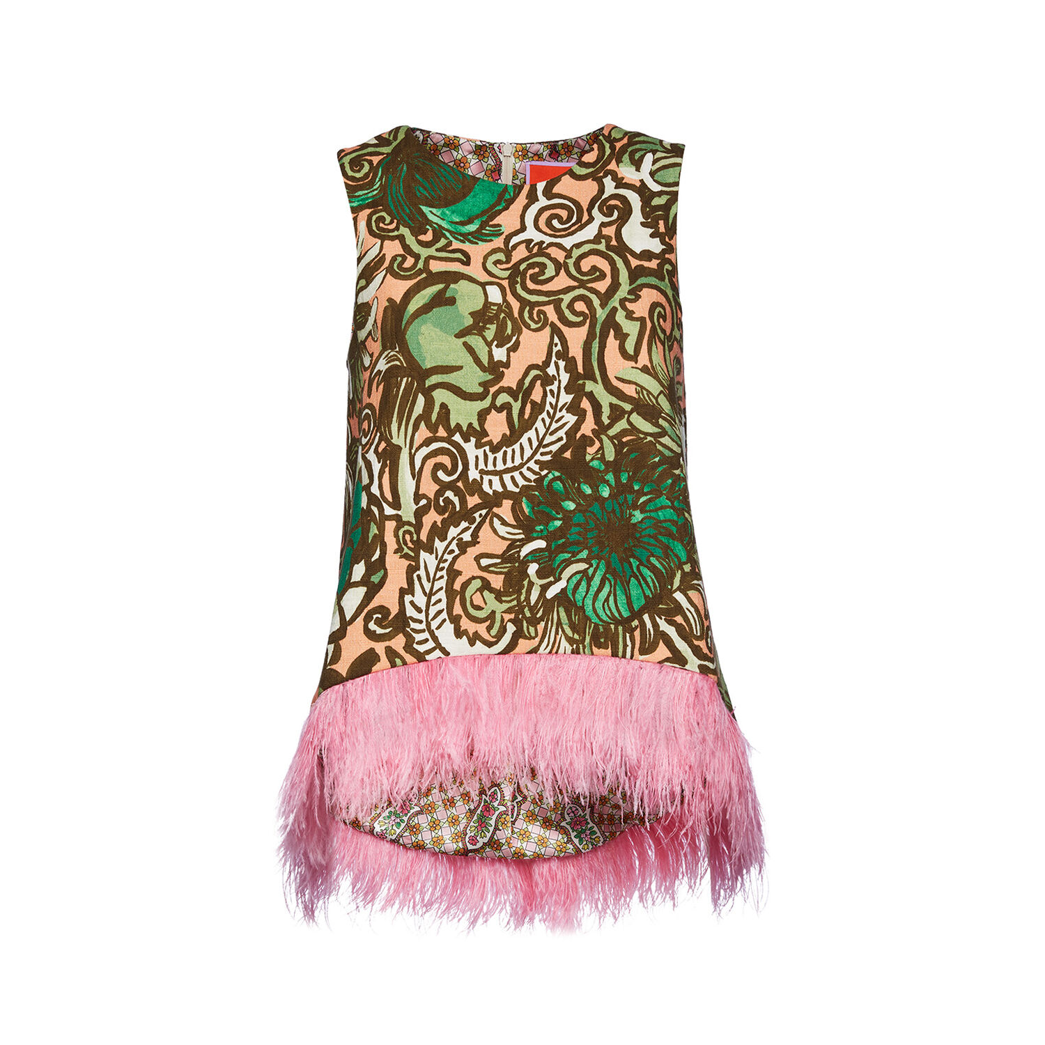 Shop La Doublej La Scala Top (with Feathers) In Anemone Pink